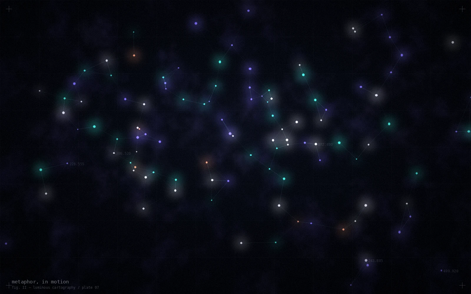 An abstract luminous gallery of the mind in motion