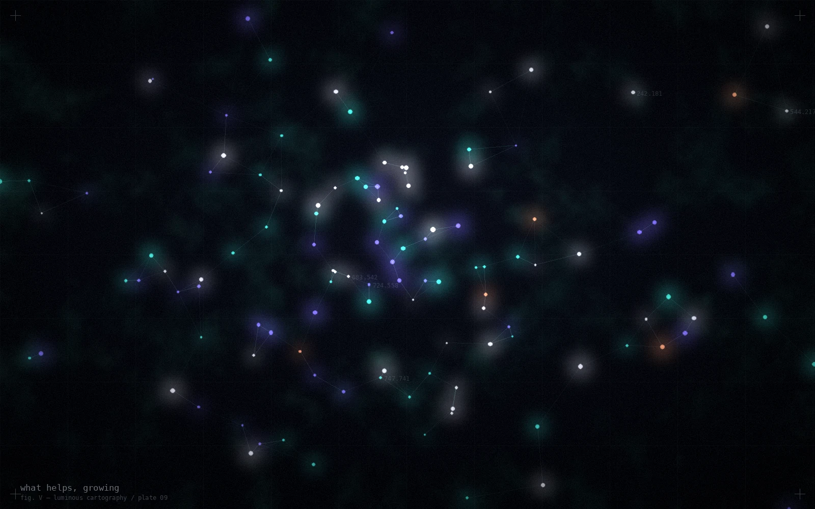 What helps, growing — an abstract luminous field