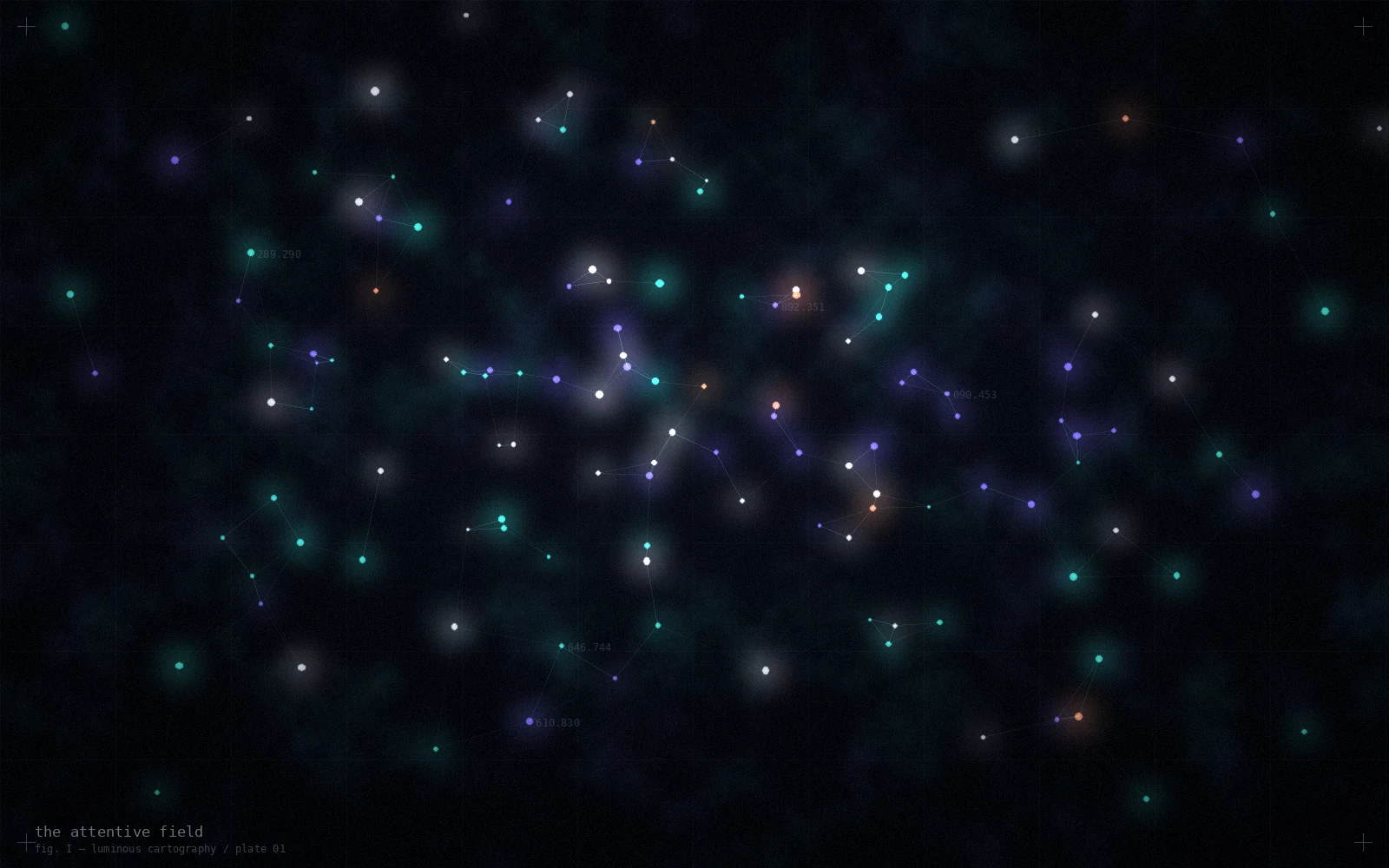 Abstract luminous neural landscape