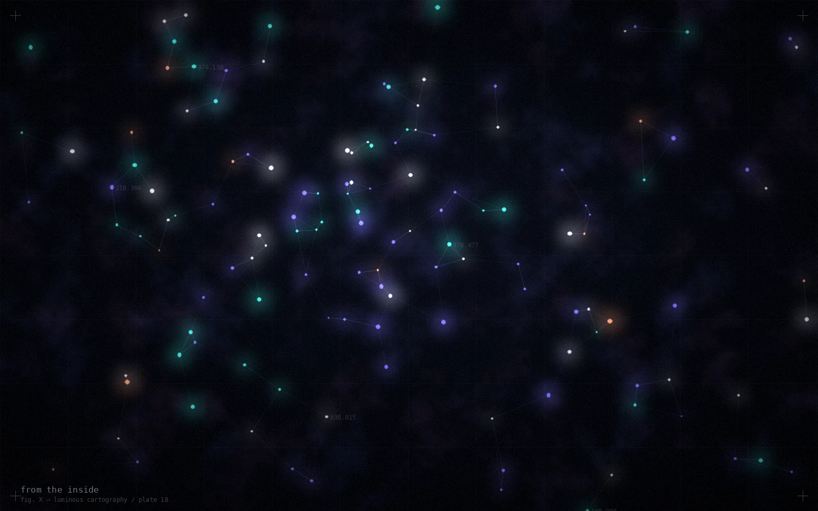 An abstract constellation field in shifting violet and blue, evoking inner weather